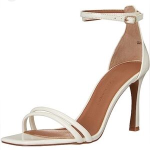 Chinese Laundry White Strappy Heels‎ Size 8.5 Wedding Guest Bridal Ankle
